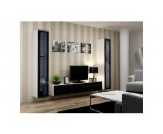 JUSTyou Set Vago V Parete attrezzata Bianco Nero