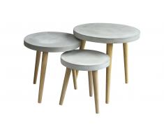 JUSTyou Gray Tavolo 3 pezzi Set Grigio Quercia