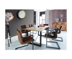 JUSTyou Loft Tavolo da pranzo Acacia Nero 85x160 cm