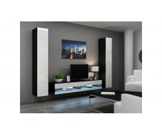 JUSTyou Set Vago N IV Parete attrezzata SNero Bianco