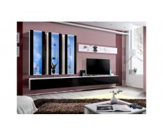 JUSTyou AUR E III Parete attrezzata Bianco Nero