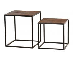 JUSTyou Sorro Tavolo 2 pezzi Set Legno Teak Grigio