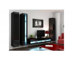 JUSTyou Set Vago N VII Parete attrezzata Nero