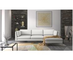 JUSTyou Siri Divano angolare Bianco Pelle sintetica