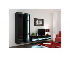 JUSTyou Set Vago N V Parete attrezzata Nero