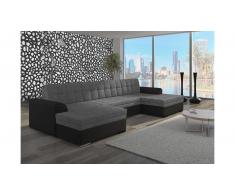 JUSTyou Vento Divano a U 165x365x81 Nero Grigio
