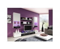 JUSTyou Set Cama II Parete attrezzata Bianco Nero