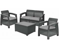 JUSTyou Corfu Set Box Rattan-Optik Antracite Grigio