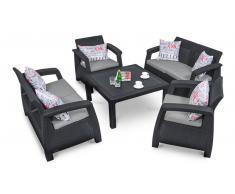 JUSTyou Corfu Set da giardino Antracite Grigio
