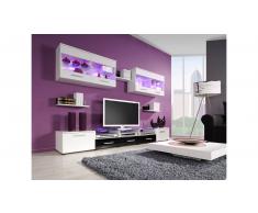 JUSTyou Set Cama I Parete attrezzata Bianco Nero