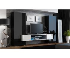 JUSTyou Tori Parete attrezzata Nero Bianco