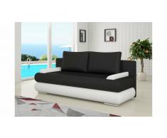JUSTyou Milo Divano Letto Finta Pelle Nero Bianco