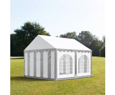 tendapro.it Tendone 4x4m PVC bianco-grigio Gazebo per Feste e Giardino
