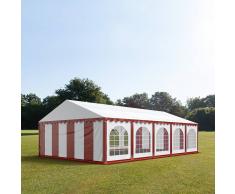 tendapro.it Tendone 6x10m PVC bianco-rosso Gazebo per Feste e Giardino