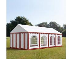 tendapro.it Tendone 4x8m PVC bianco-rosso Gazebo per Feste e Giardino