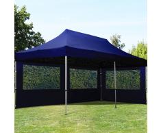 tendapro.it Gazebo Pieghevole ALU 3x6m Poliestere professionale con rivestimento PVC blu scuro Padiglione Richiudibile Automatico