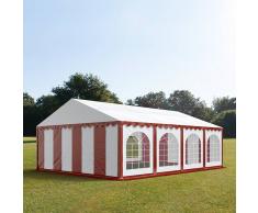 tendapro.it Tendone 6x8m PVC bianco-rosso Gazebo per Feste e Giardino
