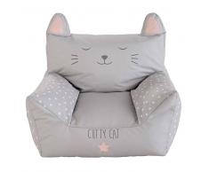 Maisons du Monde Poltrona per bambino grigia stampato CATS