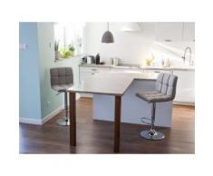 Sgabello da bar in tessuto beige MARION