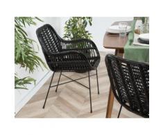 Set di 2 sedie da giardino in rattan nero CANORA