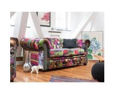 Divano 3 posti in tessuto multicolore viola CHESTERFIELD
