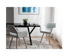 Set di 2 Sedie da sala da pranzo in tessuto Grigio CHICAGO