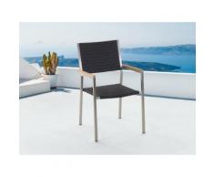 Sedia da giardino in acciaio e rattan marrone GROSSETO