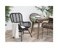 Sedia da giardino in rattan nero TOGO