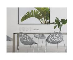 Set da 4 sedia da pranzo in metallo e plastica grigia - MUMFORD