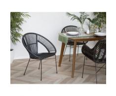 Set di 2 sedie da giardino in rattan nero SARITA