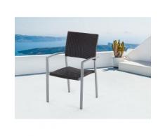 Sedia da giardino in alluminio grigio e rattan TORINO