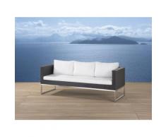Divano da giardino in rattan marrone CREMA
