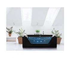 Vasca da bagno rettangolare in acrilico nero con idromassaggio - SAMANA