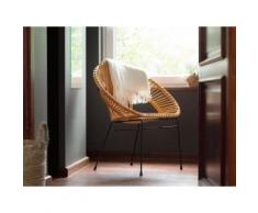 Set di 2 sedie da giardino in rattan colore giallo SARITA