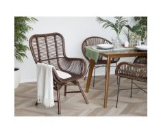 Sedia da giardino in rattan marrone TOGO