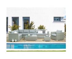 Set da giardino in rattan grigio XXL