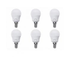 Lampadina LED a risparmio energetrico bianco caldo - Set da 6 pezzi - 4.5x8.2cm - 5W, E14