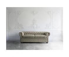Divano 3 posti in pelle color cappuccino CHESTERFIELD
