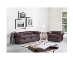 Poltrona vintage in pelle marrone CHESTERFIELD
