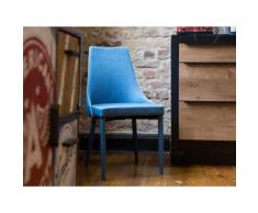 Set di 2 sedie in tessuto blu scuro CAMINO