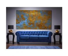 Divano 3 posti in tessuto blu scuro CHESTERFIELD