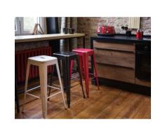 Sgabello da bar in metallo bianco dorato - Sgabello design da cucina - 76cm - CABRILLO