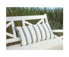 Cuscino decorativo da giardino con le strisce beige-azzurre 40 x 70 cm