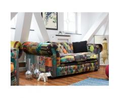 Divano 3 posti in tessuto multicolore giallo CHESTERFIELD
