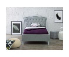 Letto singolo moderno in tessuto grigio 90x200cm METZ