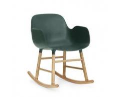 Normann Copenhagen a dondolo FORM ROCKING ARMCHAIR (Verde - Polipropilene e rovere)