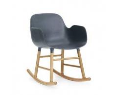 Normann Copenhagen a dondolo FORM ROCKING ARMCHAIR (Blu - Polipropilene e rovere)