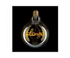 LAMPADINA FILAMENTO LED SCRITTA LOVE, DIMMERABILE: 4W ATTACCO E27 IN VETRO AMBRATO VINTAGE DLOVE