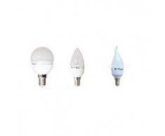 v tac Lampadina led smd candela sfera colpo di vento e14 6w luce naturale bianca calda 6000k 2700k 4500k
