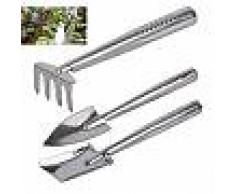 Attrezzi giardino 3pz pala trapiantatore rastrello paletta punta quadra